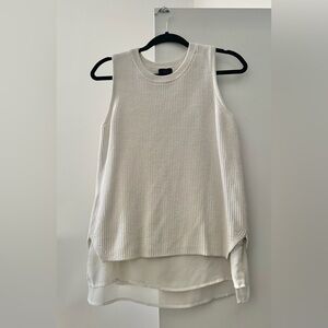 Elegant White Sleeveless Layered Top